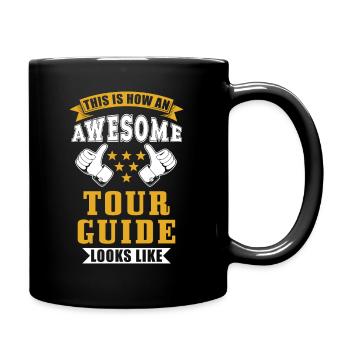 Reiseleiter Tourguide Geschenk - Tasse einfarbig - Schwarz - Rechts