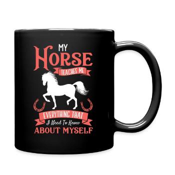 Mein Pferd Lehrt Mich Alles, Was - Pferd - Tasse einfarbig - Schwarz - Rechts