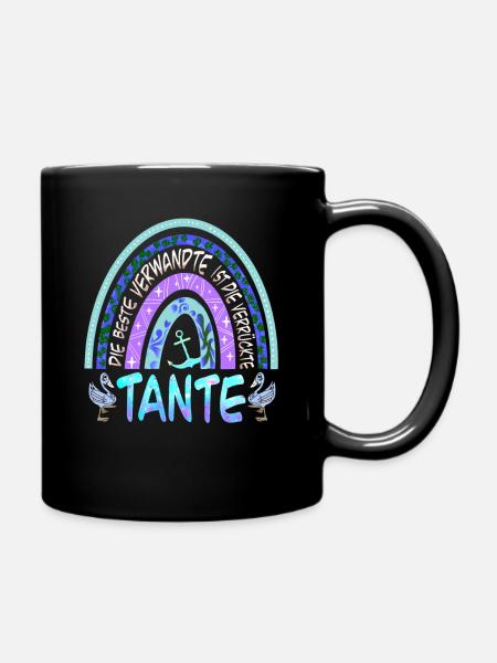 Lustiger Verwandten Spruch und super Tanten - Tasse einfarbig - Schwarz