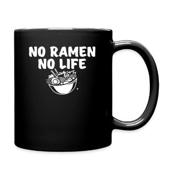 No Ramen No Life Japanese Ramen Noodles Kawaii - Full Colour Mug - black - Right