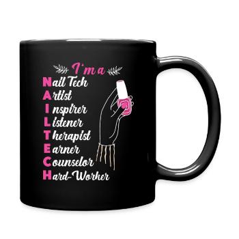 Nail Tech Devis Travail Ongle Uniforme - Mug uni - noir - Droite