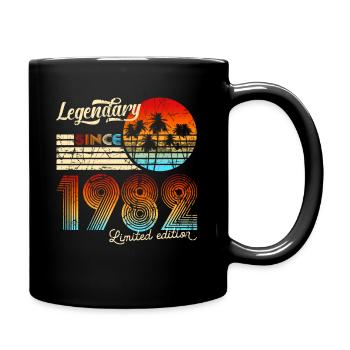 39th Birthday Gift Vintage Legendary Since 1982 - Tasse einfarbig - Schwarz - Rechts