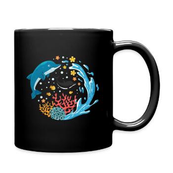 Delfin - Tasse einfarbig - Schwarz - Rechts