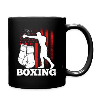 Boxing America Flag Martial Arts Boxing Boxing Fighter - Full Colour Mug - black - Right