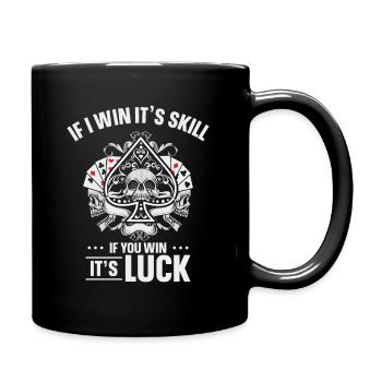 Poker Pokerface Pokertunier All In - Tasse einfarbig - Schwarz - Rechts