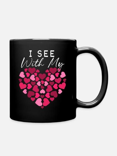 Braille Heart Visual Impairment Blind - Full Colour Mug - black