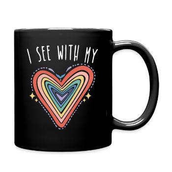 Braille Herz Sehbehinderung Blinder - Tasse einfarbig - Schwarz - Rechts