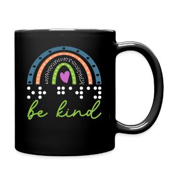 Be Nice Braille Déficience visuelle Braille - Mug uni - noir - Droite