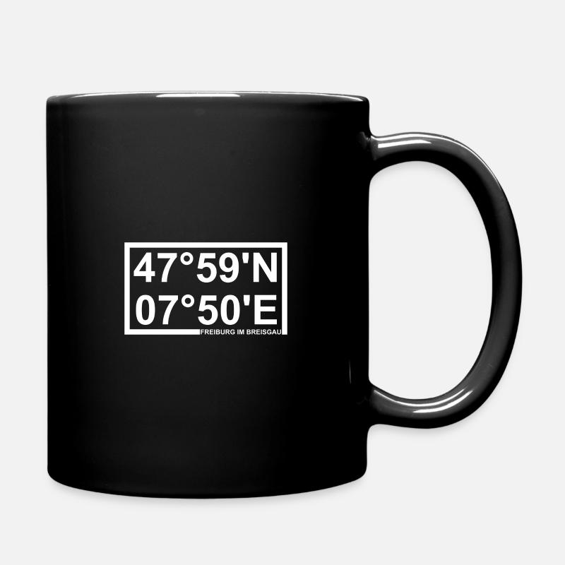 Freiburg im Breisgau coordinates - Full Colour Mug - black