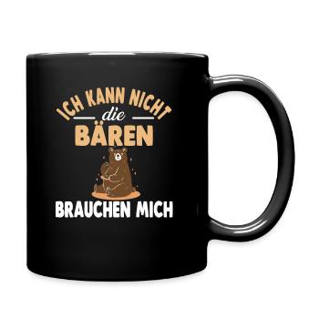 Bär Zootier Bären - Tasse einfarbig - Schwarz - Rechts