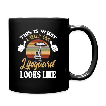 Lifeguard, lifeguard, lifeguard lifebuoy - Full Colour Mug - black - Right