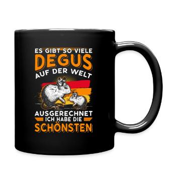 Degu Nagetier Degu Geschenk - Tasse einfarbig - Schwarz - Rechts