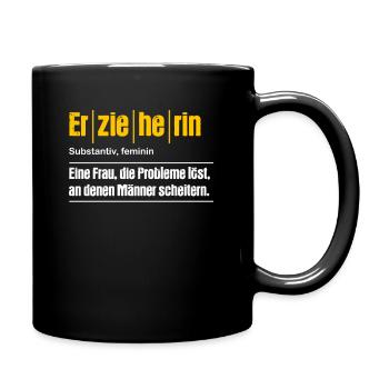 Erzieherin Kindergärtnerin Tagesmutter Kita - Tasse einfarbig - Schwarz - Rechts