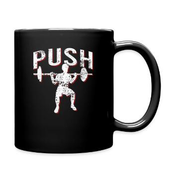 Kraftsport Bodybuilder Push - Tasse einfarbig - Schwarz - Rechts