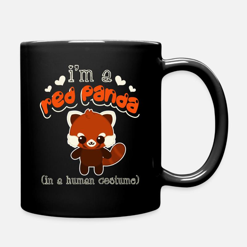 Red Panda Red Panda In Human Costume - Full Colour Mug - black