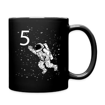Astronaut 5. Geburtstag Weltraum Jungen 5 Jahre Ra - Tasse einfarbig - Schwarz - Rechts