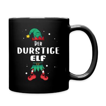 Christmas Elf durstige Elf x-mas Geschenk - Tasse einfarbig - Schwarz - Rechts