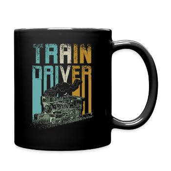 Conducteur de train vintage - Mug uni - noir - Droite