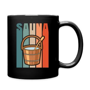 Sauna - Tasse einfarbig - Schwarz - Rechts