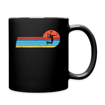 Volleyball Ball Volleyball Player Vintage Volleyball - Full Colour Mug - black - Right