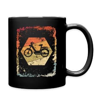 Vintage Mofa Moped Geschenkidee - Tasse einfarbig - Schwarz - Rechts