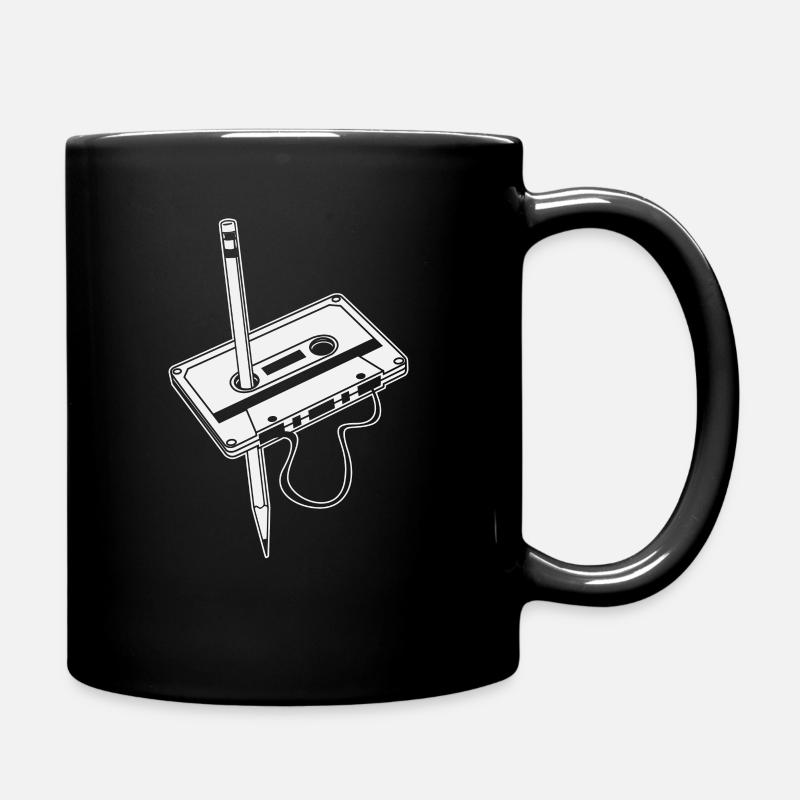 Verkleidung Retro Kassette 90er 80er - Tasse einfarbig - Schwarz