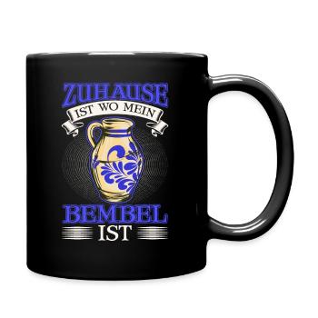 Zuhause ist wo mein Bembel ist Apfelwein - Tasse einfarbig - Schwarz - Rechts