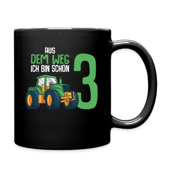 3. Geburtstag Traktor Trecker 3 Jahre Kinder - Tasse einfarbig - Schwarz - Rechts