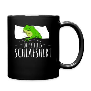 Offizielles Schlafshirt Frosch Frösche Damen - Tasse einfarbig - Schwarz - Rechts