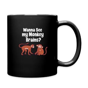 Affe Affen Monkey Geschenk - Tasse einfarbig - Schwarz - Rechts