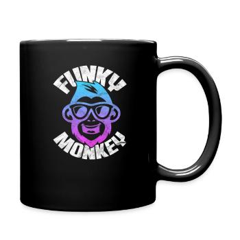 Affe Funk - Tasse einfarbig - Schwarz - Rechts