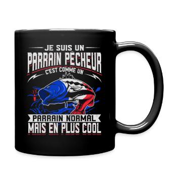 Pêcheur Poisson Parrain Pêcheur - Mug uni - noir - Droite