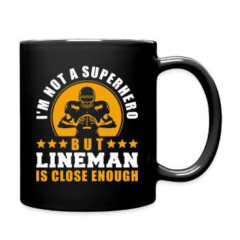 American Football Lineman - Tasse einfarbig - Schwarz - Rechts