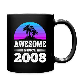 Awesome Since 2008 Sunset blue - Full Colour Mug - black - Right