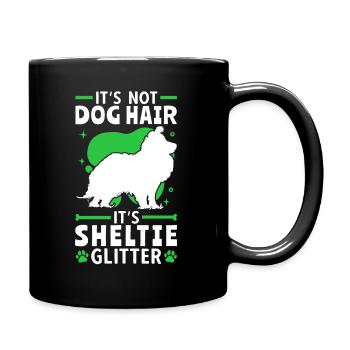 This is Sheltie Glitter Shetland Sheepdog - Full Colour Mug - black - Right