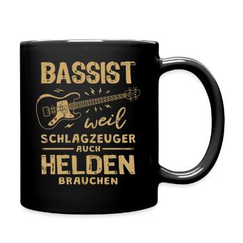Lustiger Bassist Spruch Bass Basser E Bass - Tasse einfarbig - Schwarz - Rechts