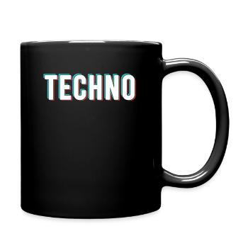 Techno - Tasse einfarbig - Schwarz - Rechts