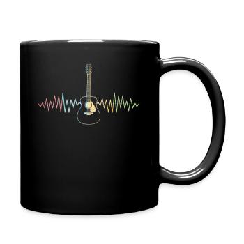 Gitarre Heartbeat Gitarrist Musikinstrument - Tasse einfarbig - Schwarz - Rechts