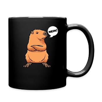 Capybara Wasserschwein - Tasse einfarbig - Schwarz - Rechts