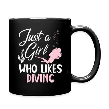 Just one girl who loves divers - Full Colour Mug - black - Right