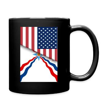 USA Assyrien Assyrische Flagge Dual Citizen American - Tasse einfarbig - Schwarz - Rechts