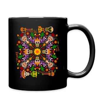Feiern Sie den Tag der Toten im mexikanischen Stil - Tasse einfarbig - Schwarz - Rechts