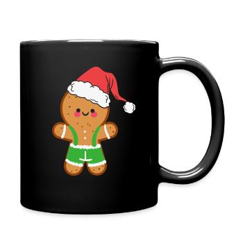Gingerbread Man Christmas Gingerbread - Full Colour Mug - black - Right