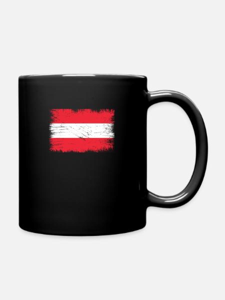 Österreich Flagge - Tasse einfarbig - Schwarz