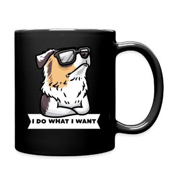Stubborn Australian Shepherd Dog Aussie - Full Colour Mug - black - Right
