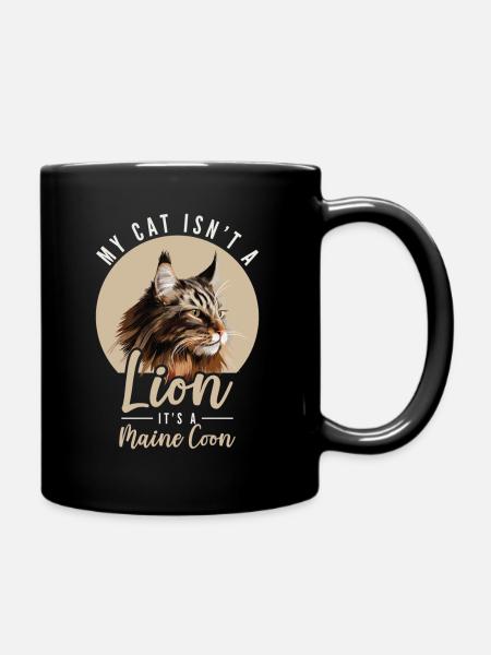 Maine Coon Katze Katzenhalter Geschenk - Tasse einfarbig - Schwarz