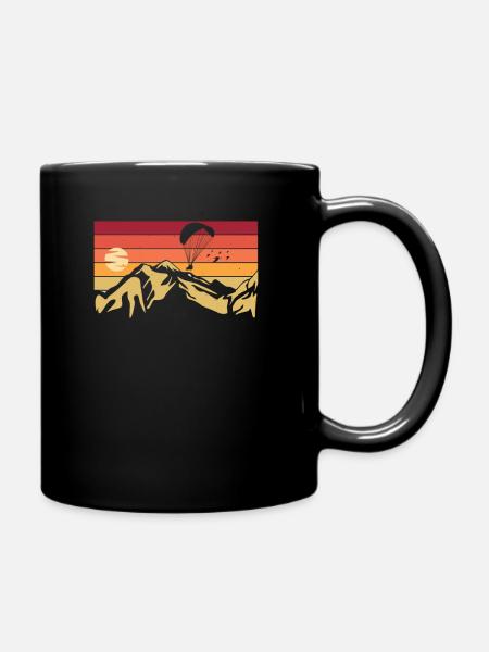 Paragliding Mountains Paragliding - Full Colour Mug - black