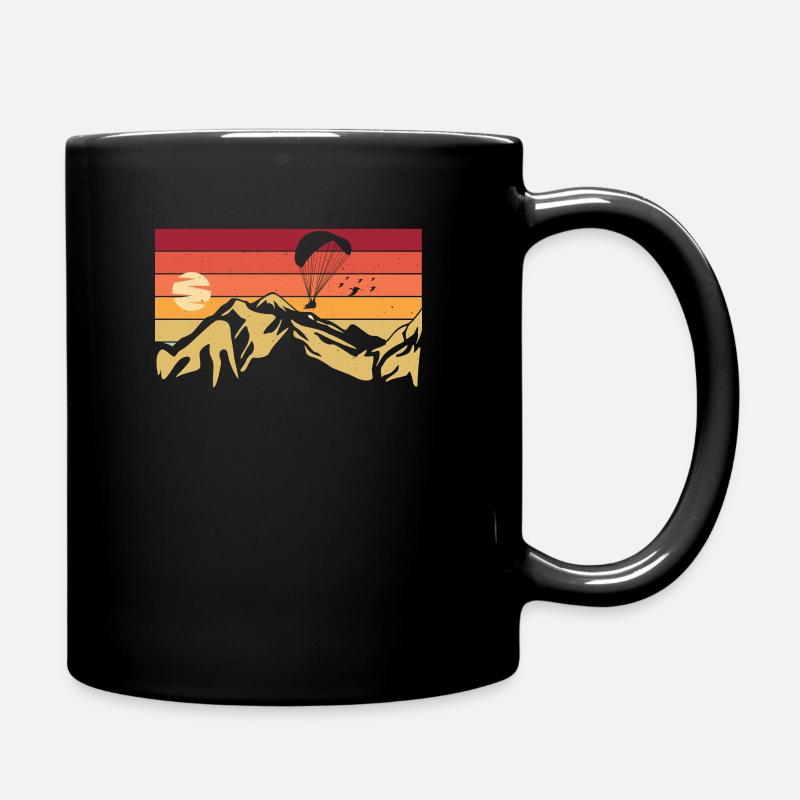 Paragliding Mountains Paragliding - Full Colour Mug - black