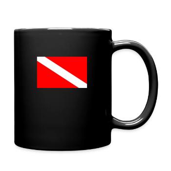 Taucherflagge Tauchen Flagge Taucher Geschenk - Tasse einfarbig - Schwarz - Rechts