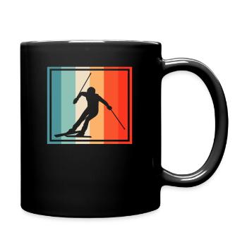 Ski Retro - Tasse einfarbig - Schwarz - Rechts